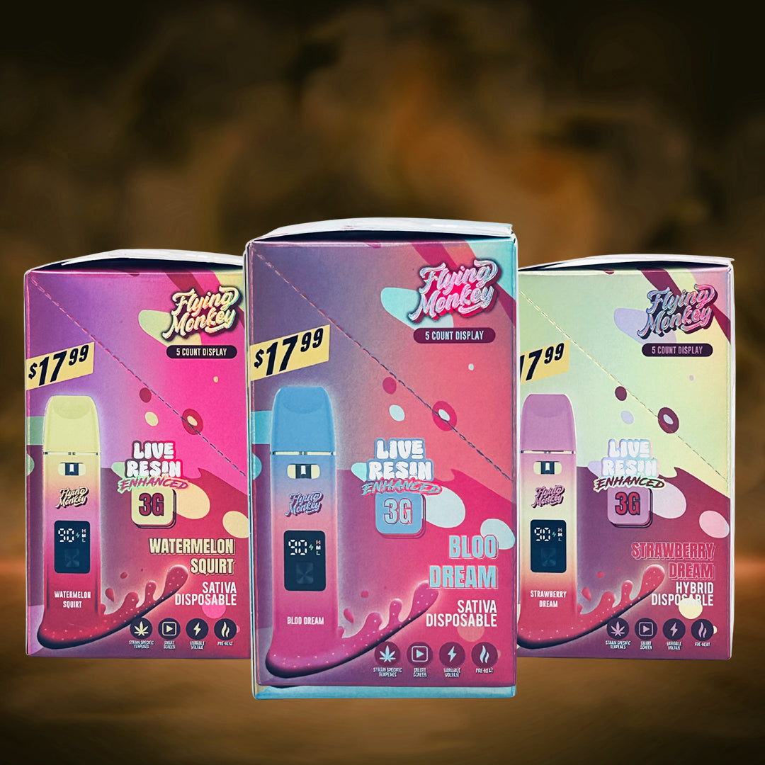 FLYING MONKEY LIVE RESIN ENHANCED 3 GRAM DISPOSABLE 5 COUNT